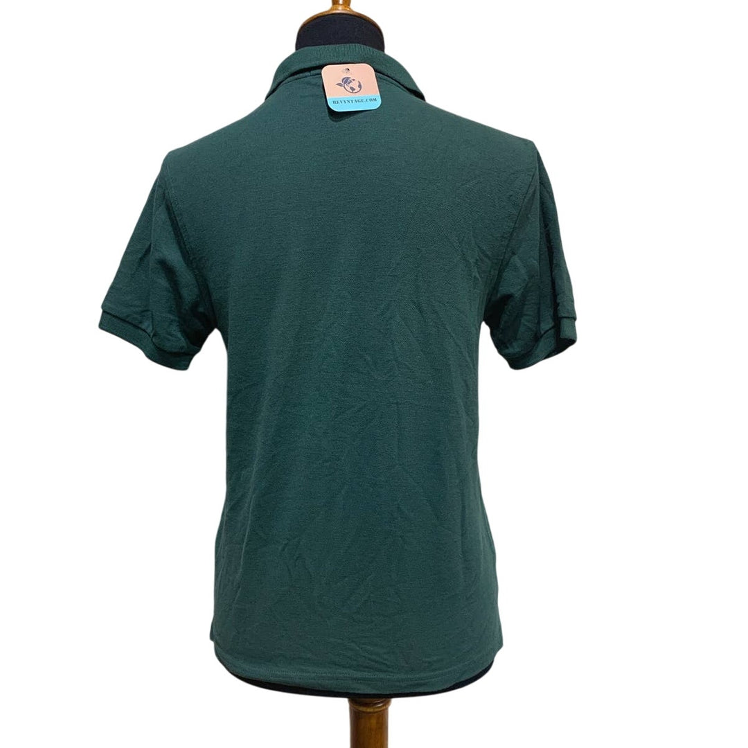 Upcycled Hand Printed Youth Large Flower Peony Short Sleeve Collared Polo Shirt