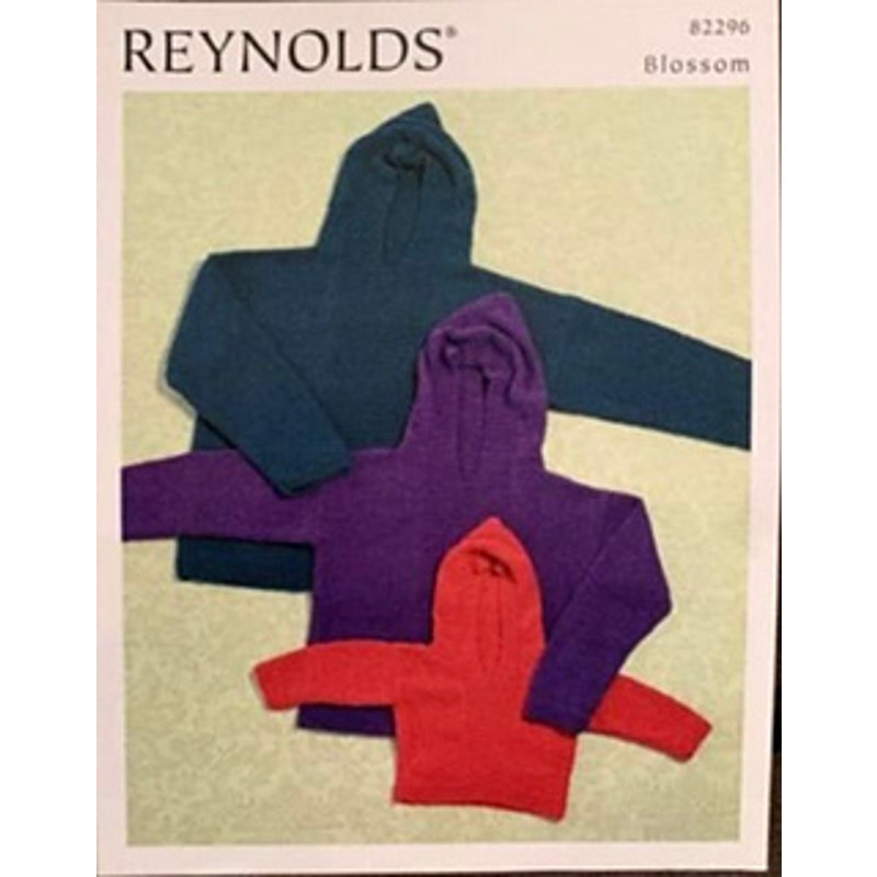 New 2005 Reynolds 82296 Blossom Child Adult Hooded Pullover Knitting Pattern