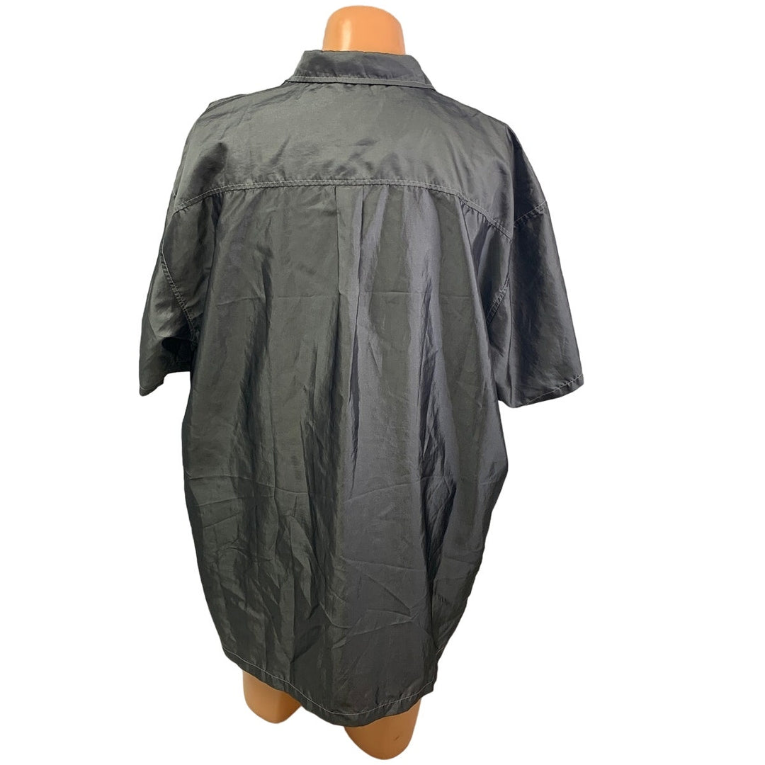 Diss Jeans Mens 3XL Nylon Polyester Blend Short Sleeve Button Down Casual Shirt