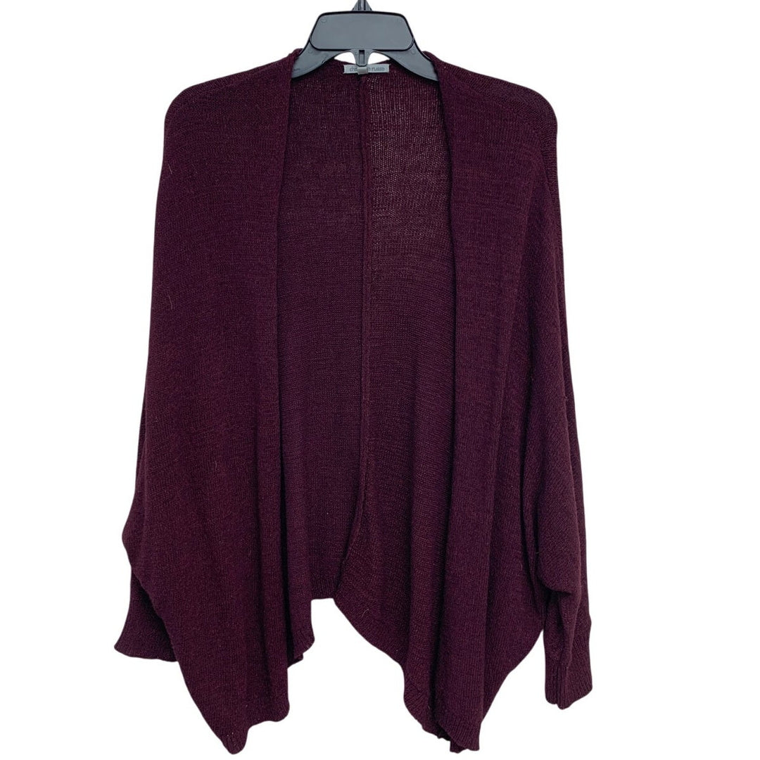 Charlotte Russe Womens XL Burgundy Long Sleeve Open Front Knit Cardigan