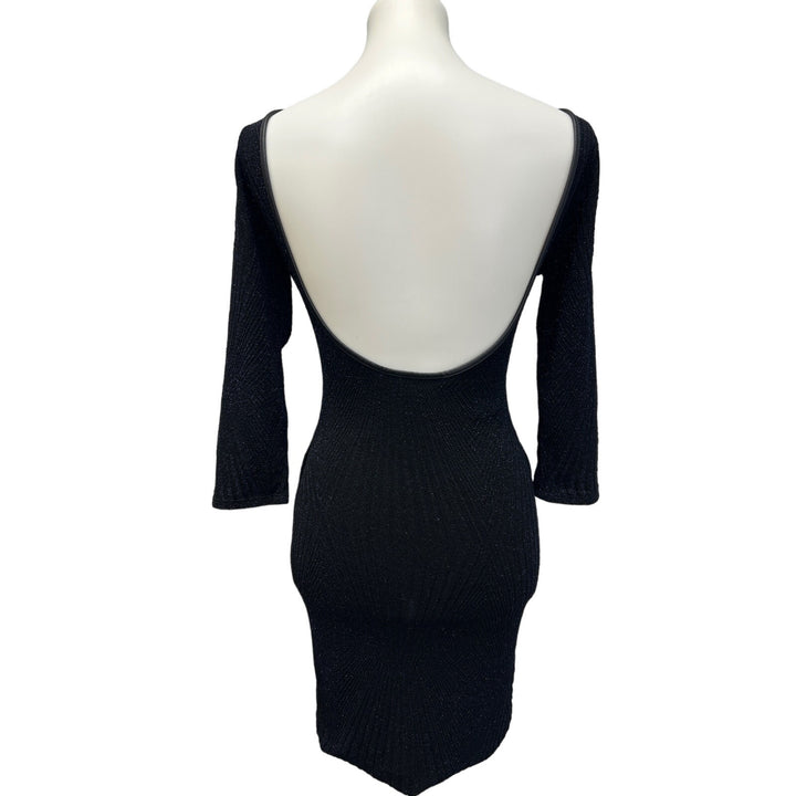Love Chesley Womens Medium Long Sleeve Blue Glitter Nylon Blend BodyCon Dress