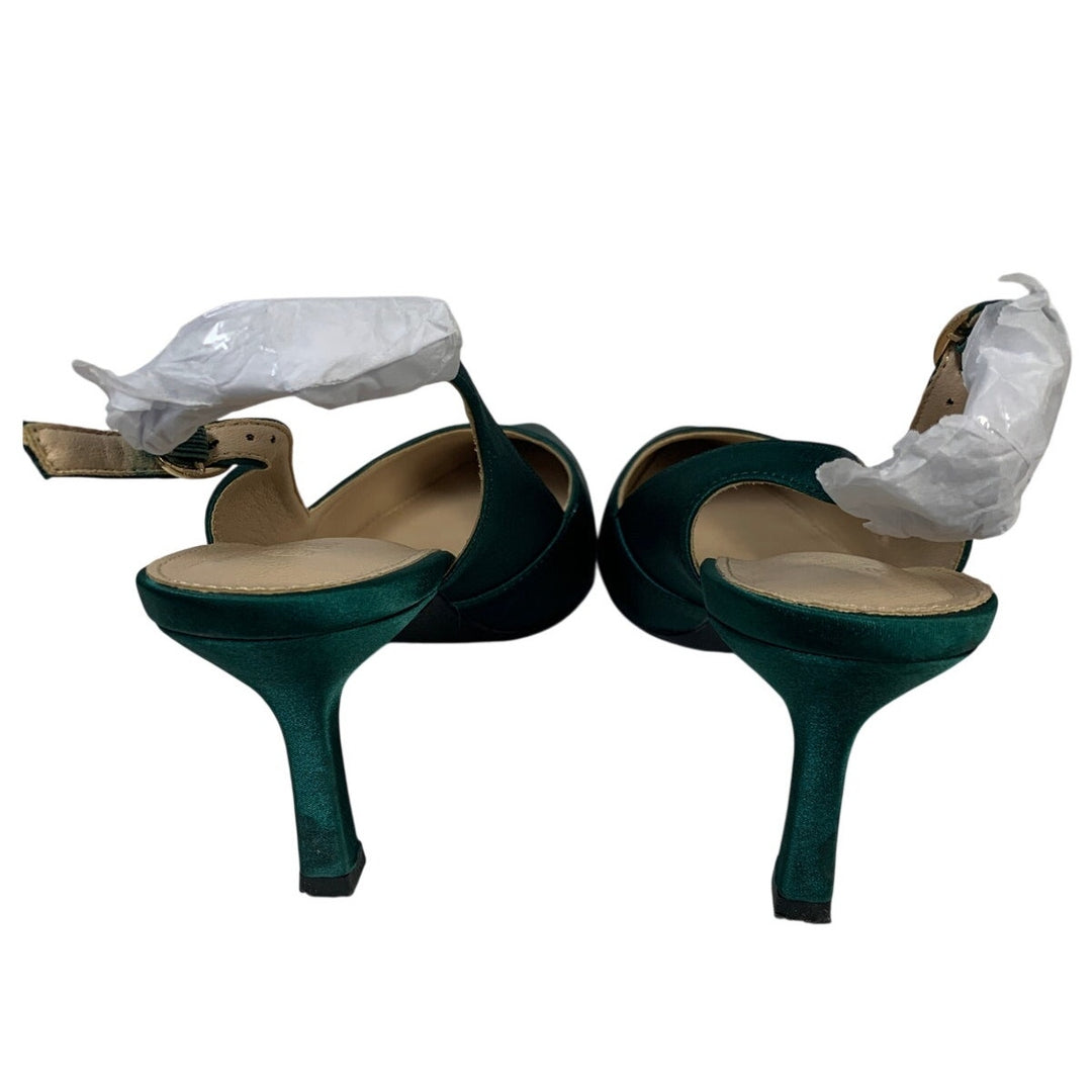 GotSoft Womens Size 8.5 Green 3" Heel Closed Pointed Toe Slingback Shoes