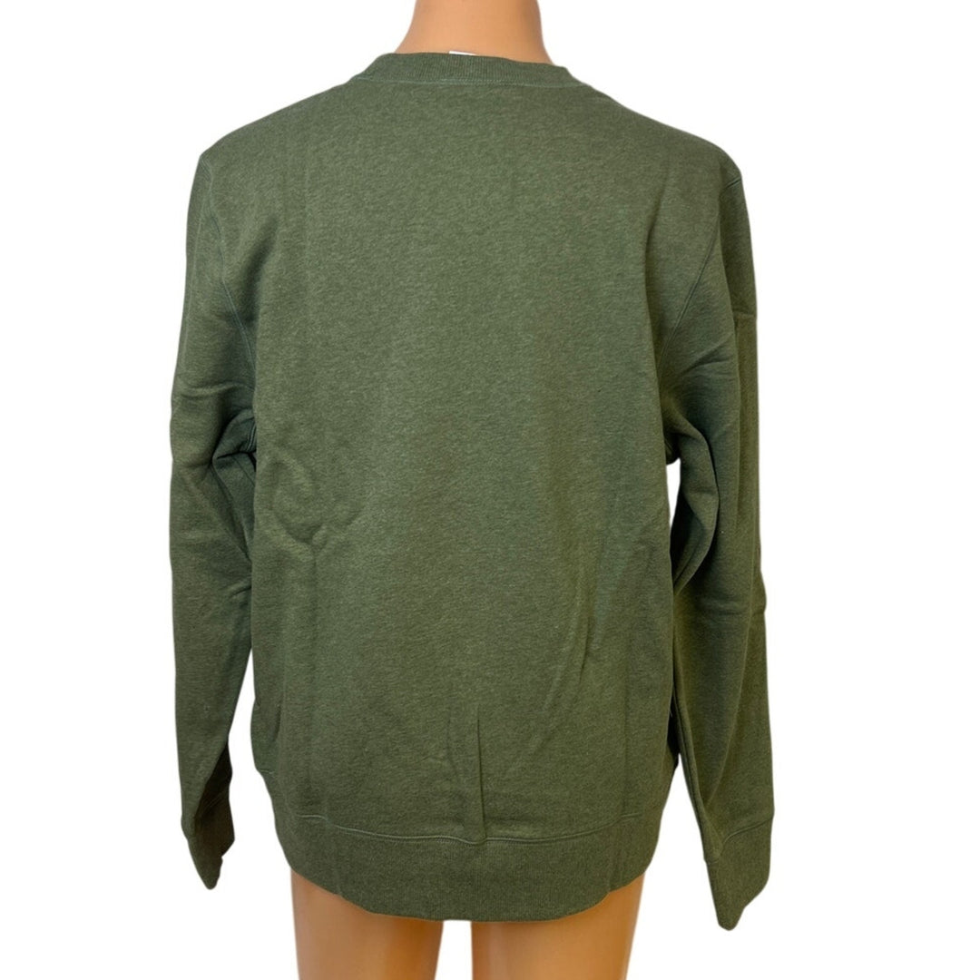 New Champion Mens Large Green Hand Printed Earth Pullover Crew Neck Sweatshirt