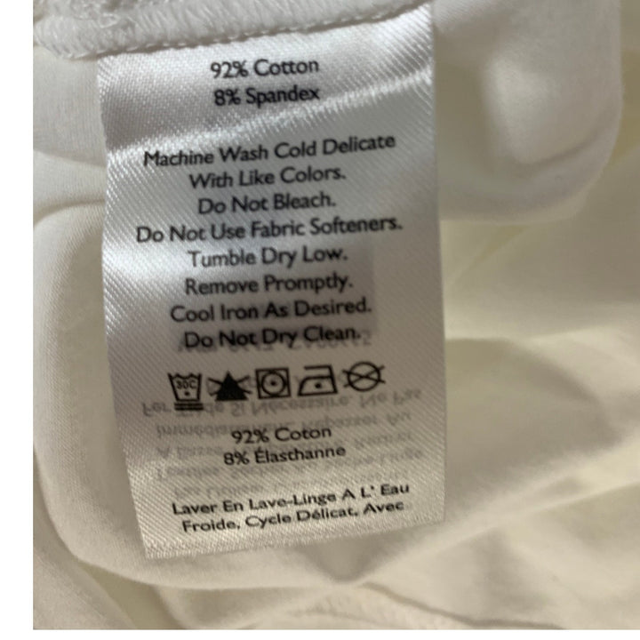 2 New Eddie Bauer Womens 2XLT 2X Tall Stretch Cotton White Tempo Tee Shirts