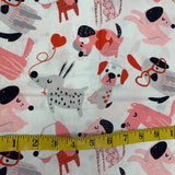 1 YD New Create It 36" X 42" Valentine Bow Wow Puppy Dog Quilting Cotton Fabric