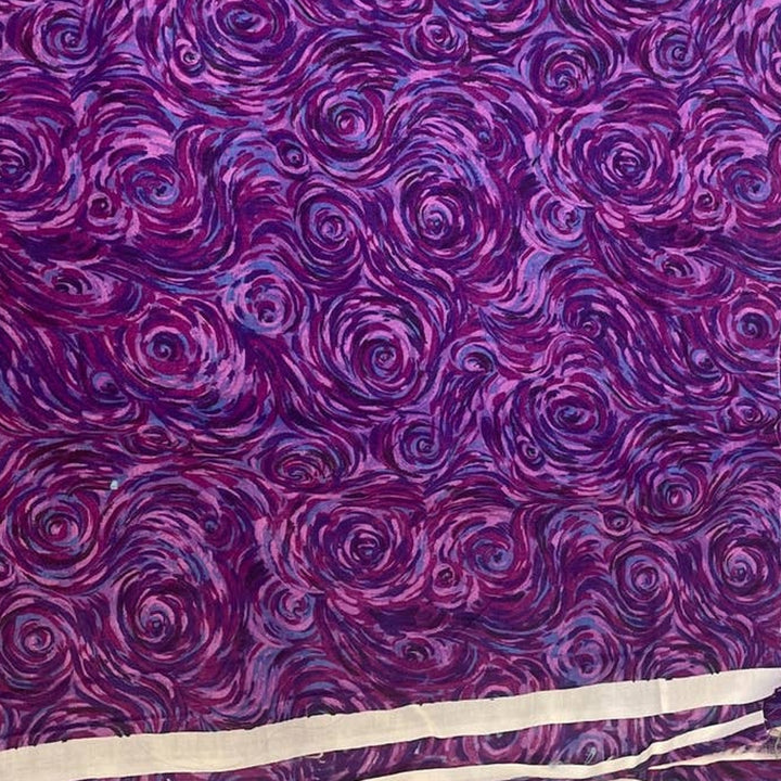 2yds 100% Cotton Purple Blue Swirl Stripe Quilting Craft Sewing Fabric Remnant