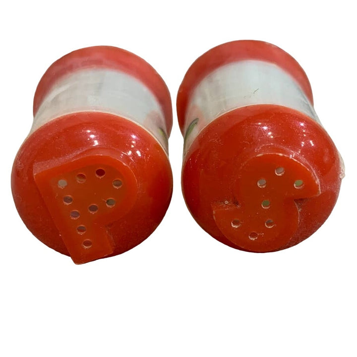 Vintage Bakelite Plastic Handpainted Green Red Apples Salt Pepper Shakers