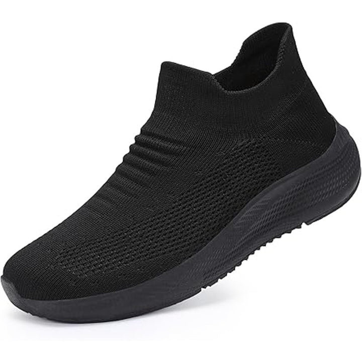 Shulook Womens Size 6.5 Black Mesh Slip On Breathable Comfort Walking Shoes