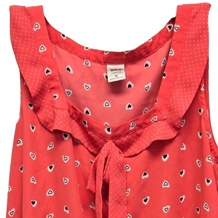 Disney Lauren Conrad Womens Medium Sleeveless Polyester Polka Dot Heart Blouse