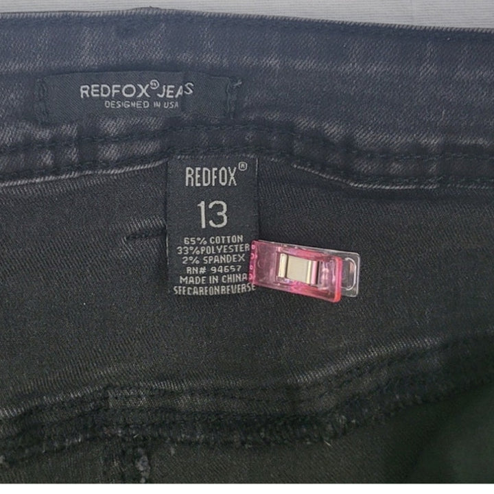 RedFox Juniors Size 13 Paint Splatters Factory Distressed Ribbed Denim Jeans