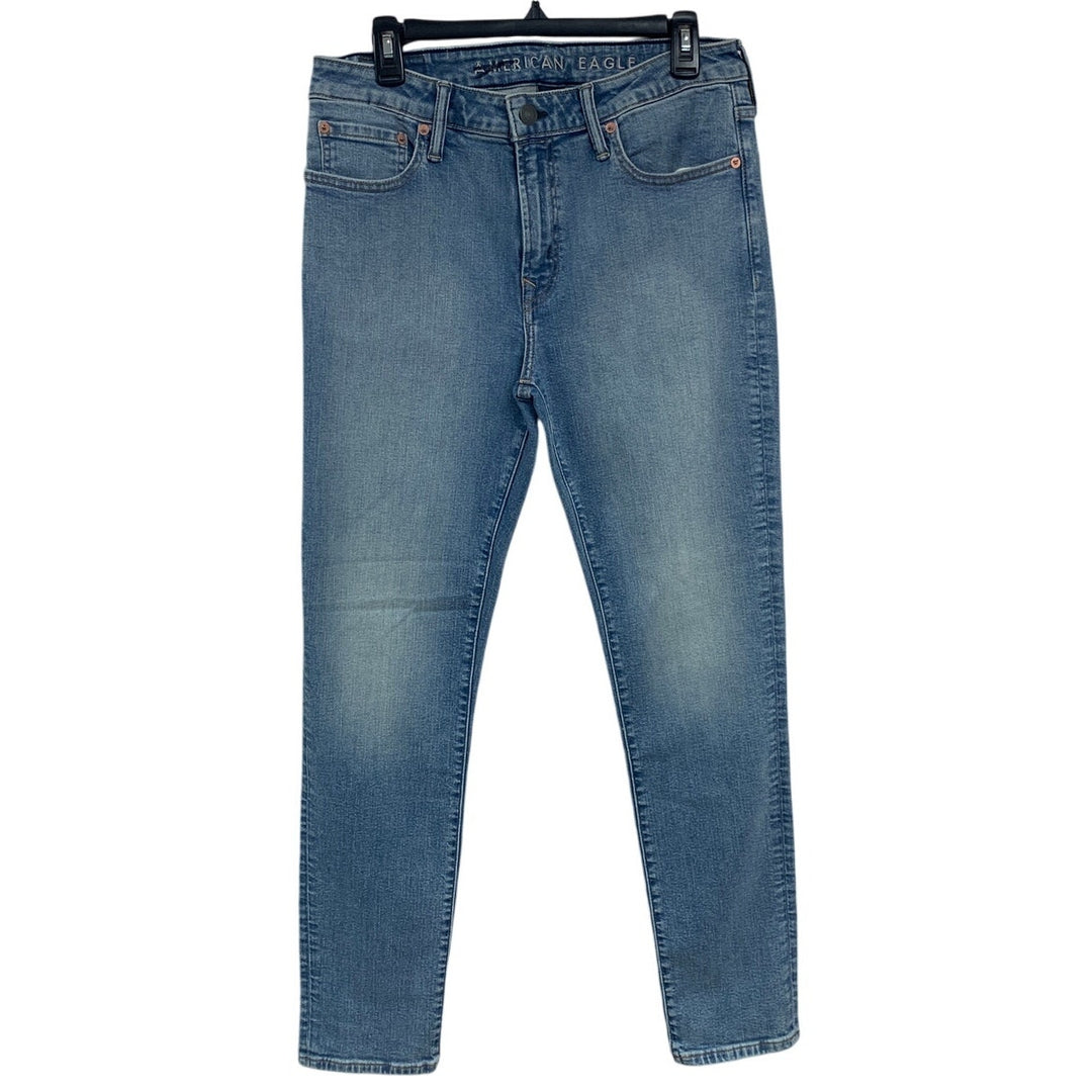 New American Eagle Mens 32 X 32 Cotton Blend Airflex+ Skinny Denim Blue Jeans