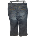 Zana-Di Womens Size 22S Short Ramie Cotton Blend Dark Wash Boot Cut Denim Jeans