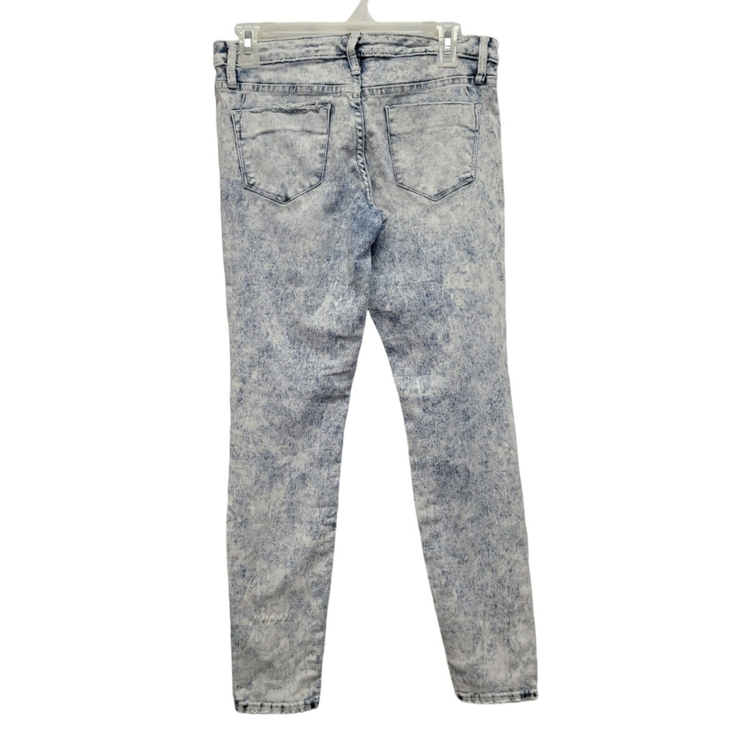 Massimo Womens 4 PolyCotton Spandex Factory Distressed Mid Rise Denim Leggings