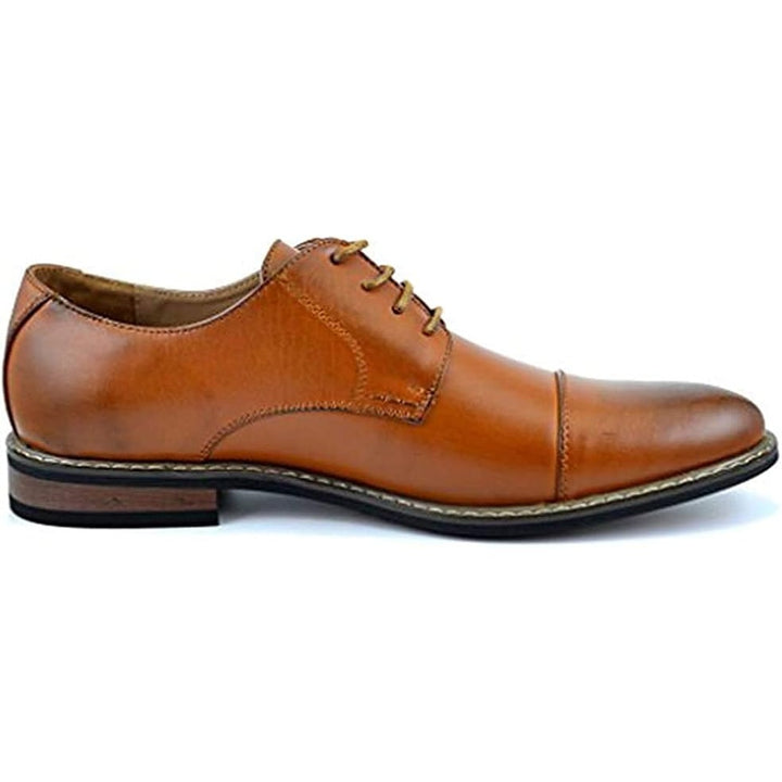 Bruno Marc Mens Size 10.5 Chestnut Brown Classic Oxford Wingtip Lace Up Shoes