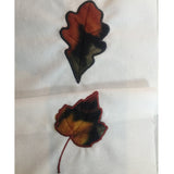 9 Handmade 7" X 7" Fabric Fall Leaf Animal Applique Calico Solid Quilt Squares