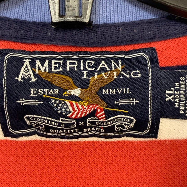 Lot of 2 American Living Greg Norman Mens XL Striped Short Sleeve Polo Shirts