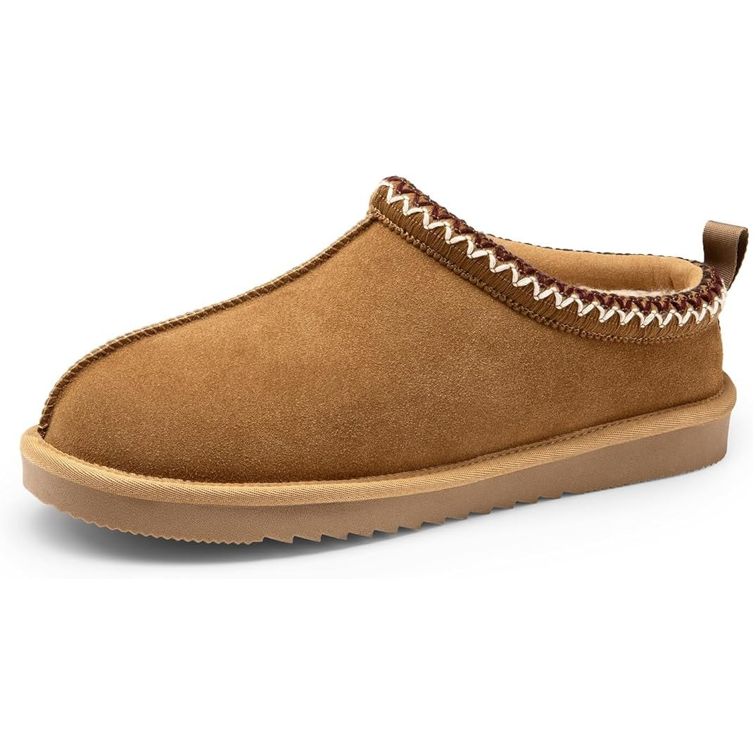 Dream Pairs Mens Size 12 Tan Suede Indoor Outdoor Slide On Comfy Mule Slippers