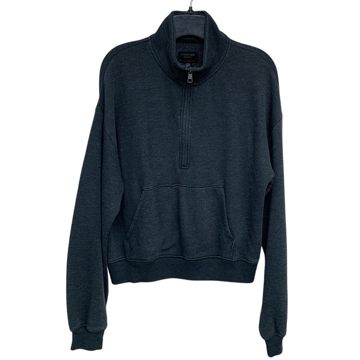 New American Eagle Womens Medium Long Sleeve Quarter Zip Pullover Sweatshirt