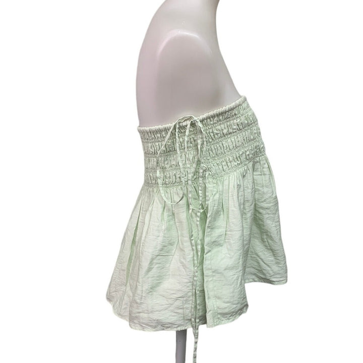 New American Eagle Womens Medium Pale Green Sleeveless Adjustable Smocked Top