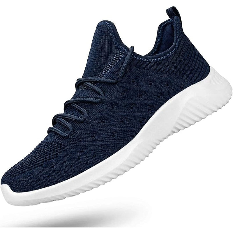 Feethit Mens Size 8 Navy Blue Mesh Lace Up or Slip On Lightweight Sneaker Shoes