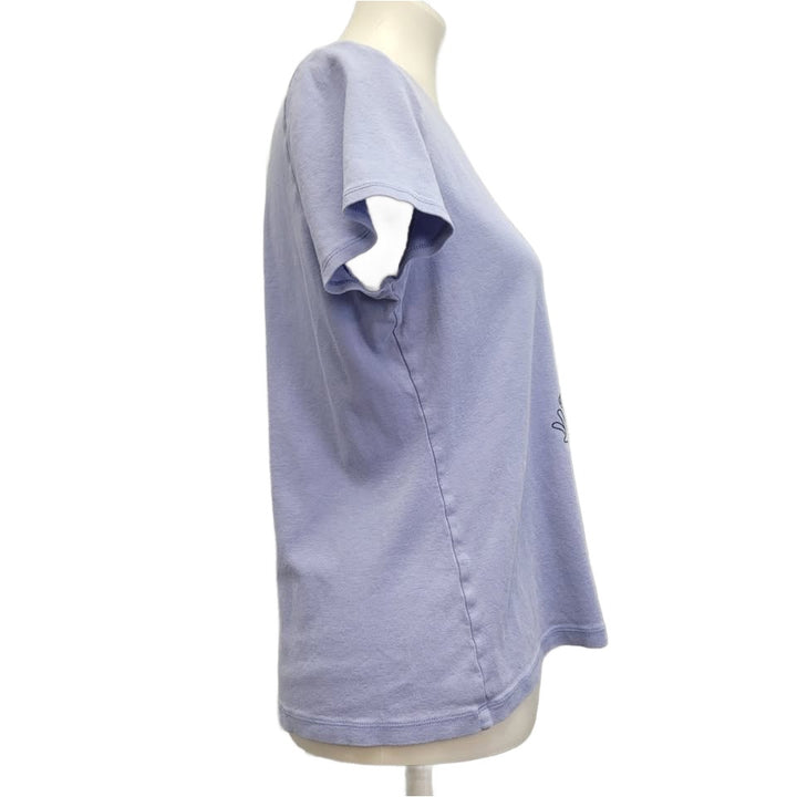 Hand Printed Upcycled Womens Large Bluey Bingo Easter Egg Short Sleeve Tee