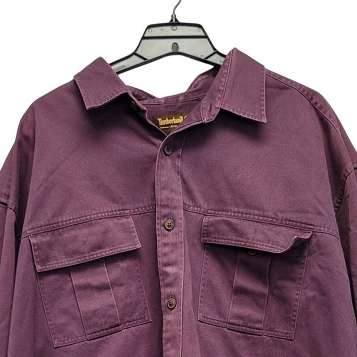 Timberland Mens XXL 100% Cotton Long Sleeve Button Up Shirt w Front Pockets