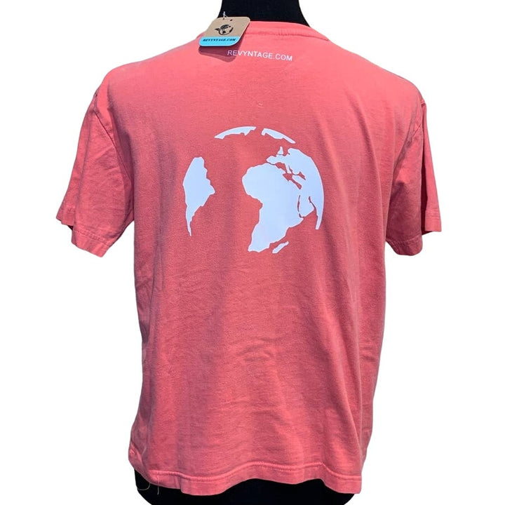 Hand Printed Upcycled Medium Saving the Planet is My Superpower Short Sleeve Tee