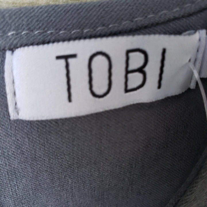 NWT New Tobi Womens Medium Body Con Mesh Panel Rayon Blend Sleeveless Gray Dress