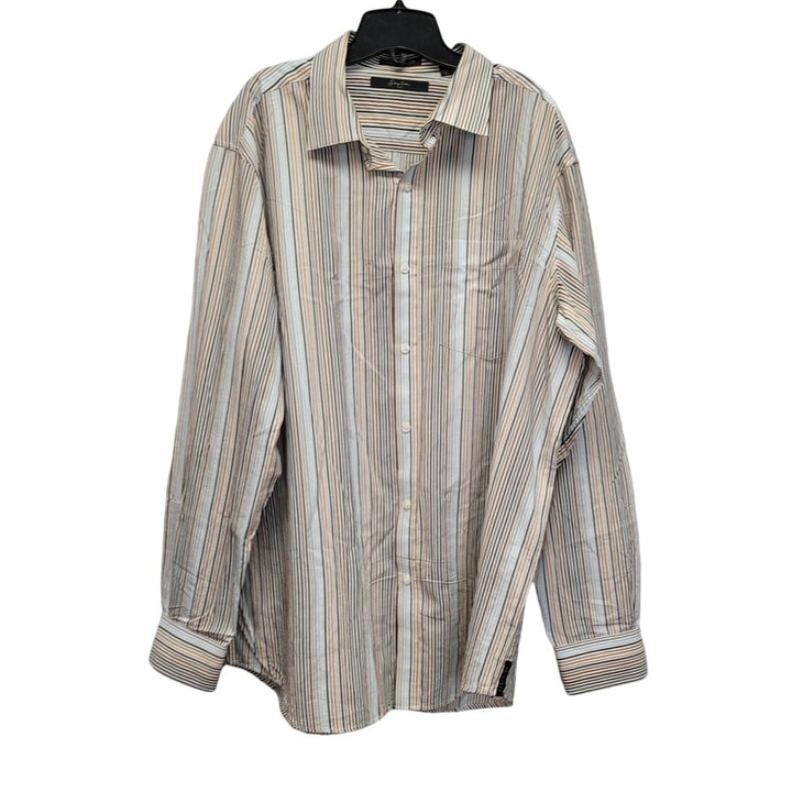 Sean John Mens 2XL Striped Original Fit 100% Cotton Long Sleeve Button Up Shirt
