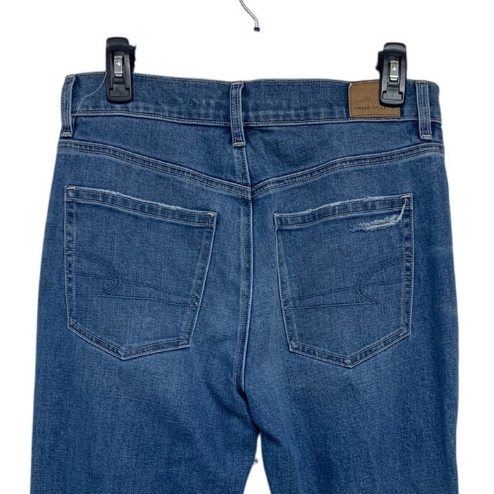 New American Eagle Womens Size 6 Factory Distressed Stovepipe Denim Blue Jeans