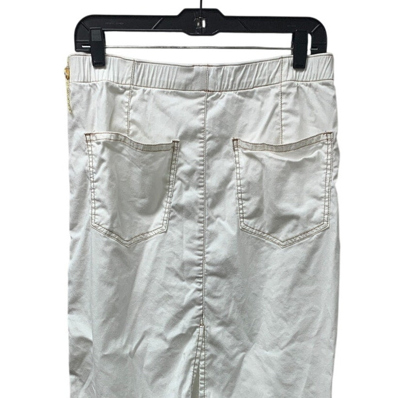 New American Eagle Womens Medium White Elastic Waist Maxi Skirt w Pockets