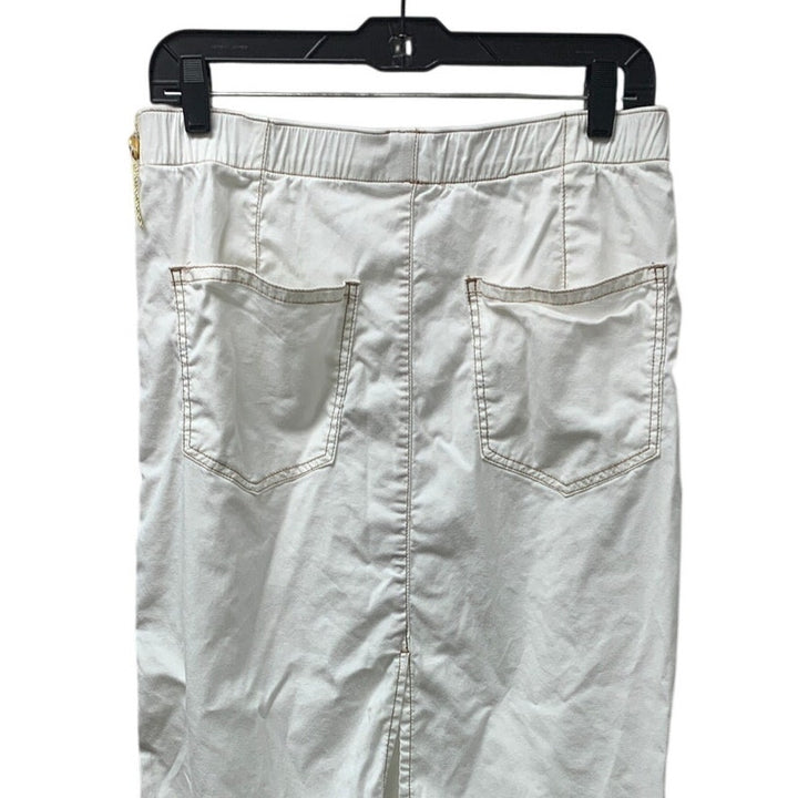 New American Eagle Womens Medium White Elastic Waist Maxi Skirt w Pockets