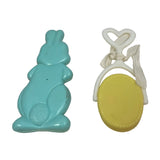 Set of 2 VIntage Plastic Shaker Elephant and Bunny Rabbit Baby Rattles Toys