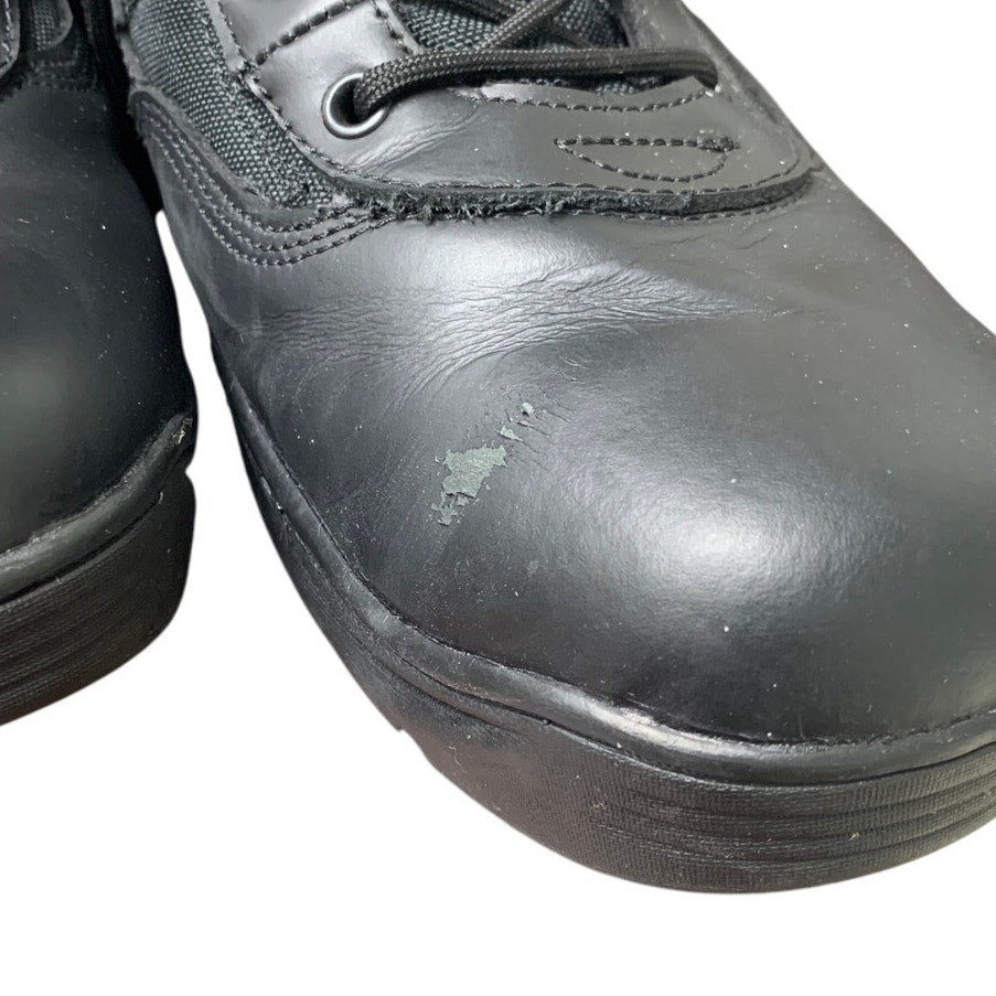 New Nortiv8 Men Size 12 Black Leather Zip Lace Up Military Tactical Boots w Flaw