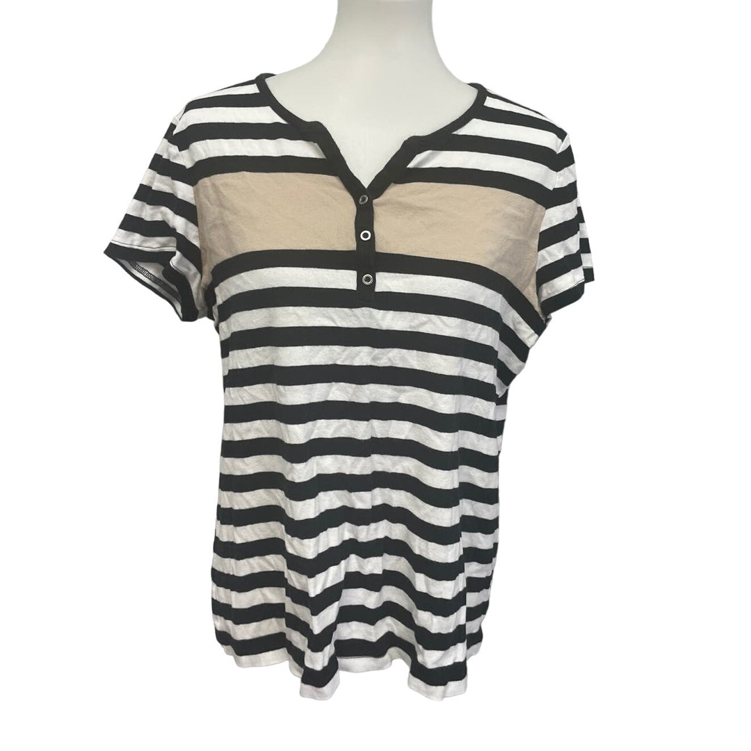Lot of 2 Croft &amp; Barrow St Johns Bay Womens XL Short Sleeve Cotton Blend Tops
