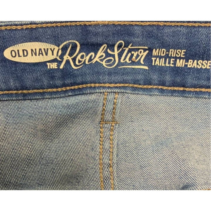 Old Navy Rock Star 18 Regular Mid Rise Distressed Stretch Cotton Denim Jeans