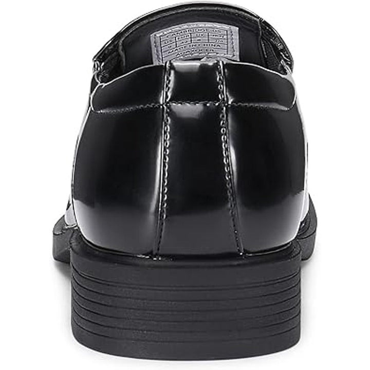 New Bruno Marc Mens Size 8 Shiny Black Square Toe Dress Loafers Formal Shoes