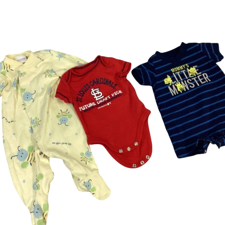 Lot of 4 Boys Newborn Sleeper St Louis Cardinals One Piece Sports Blanket Lot