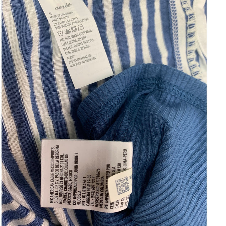 3 New American Eagle Womens Small Ribbed Striped Spaghetti Strap Tank Tops