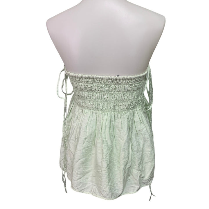 New American Eagle Womens Medium Pale Green Sleeveless Adjustable Smocked Top
