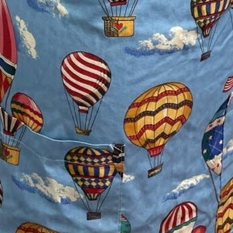 Handmade Hot Air Balloon 2 Pocket Craft Kitchen Smock Long Apron w Ties in Back