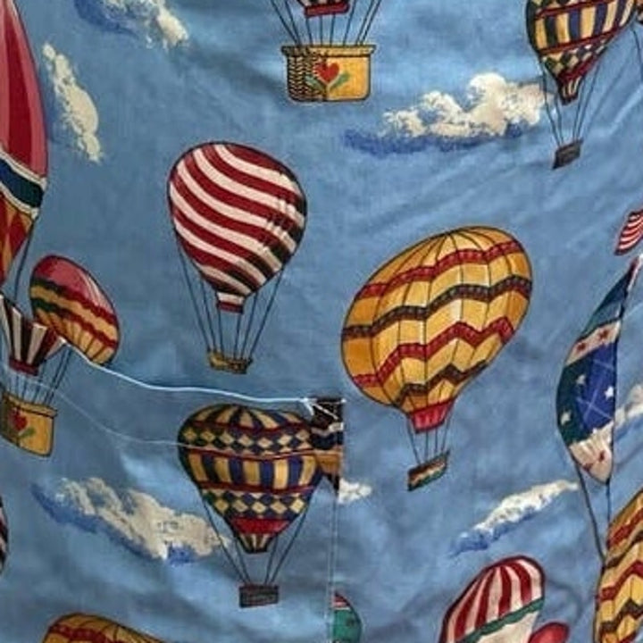Handmade Hot Air Balloon 2 Pocket Craft Kitchen Smock Long Apron w Ties in Back