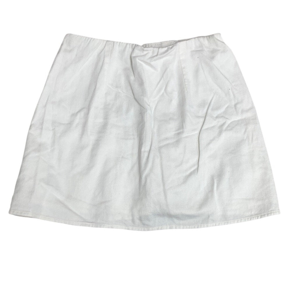 New American Eagle Womens Medium White Stretch Waist Pleat Back Zip Mini Skirt