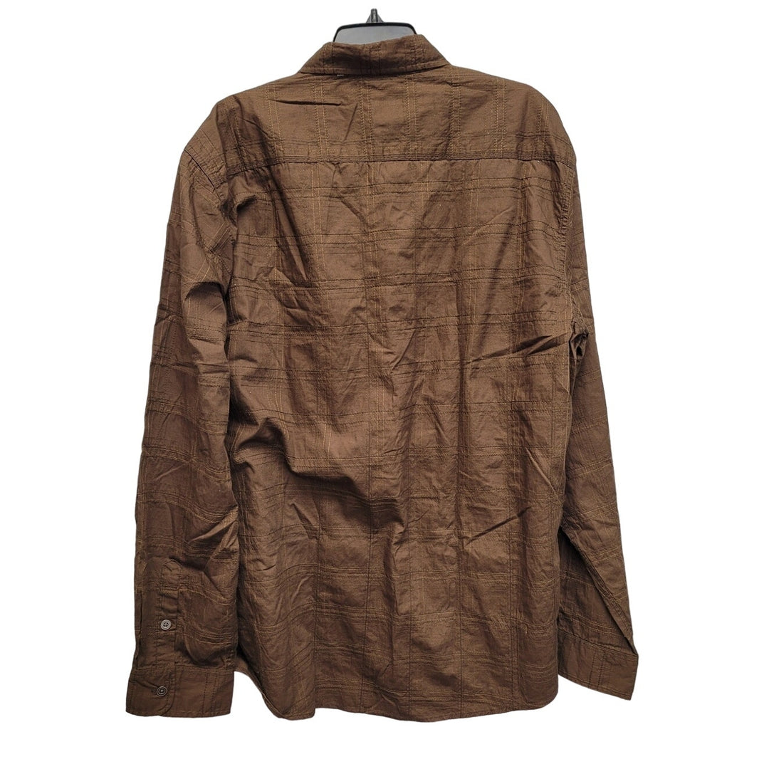 Francois Girbaud Mens 2XL 100% Cotton Grid Plaid Long Sleeve Button Up Shirt