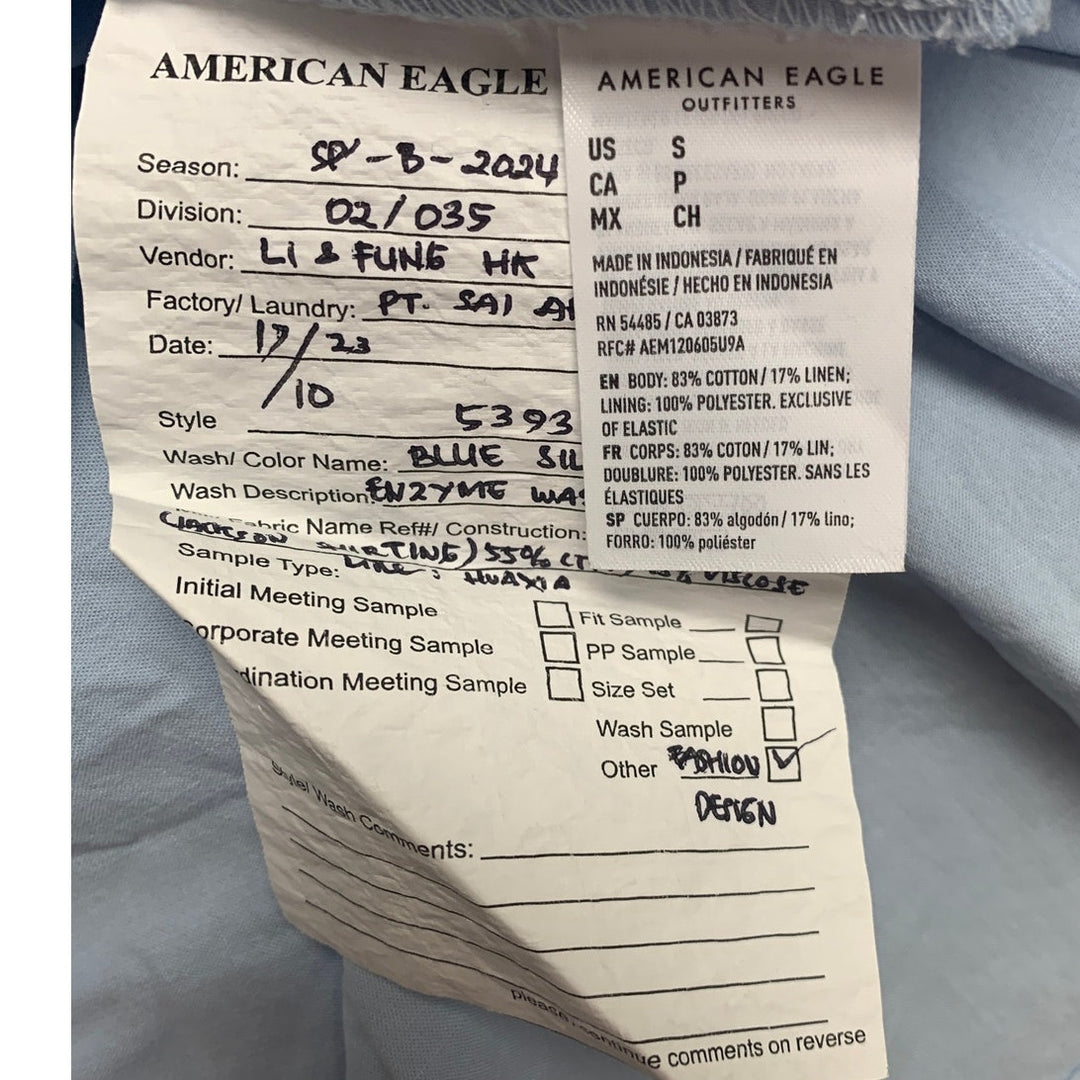 New American Eagle Womens Medium Short Sleeve Collared Button Up Shirt