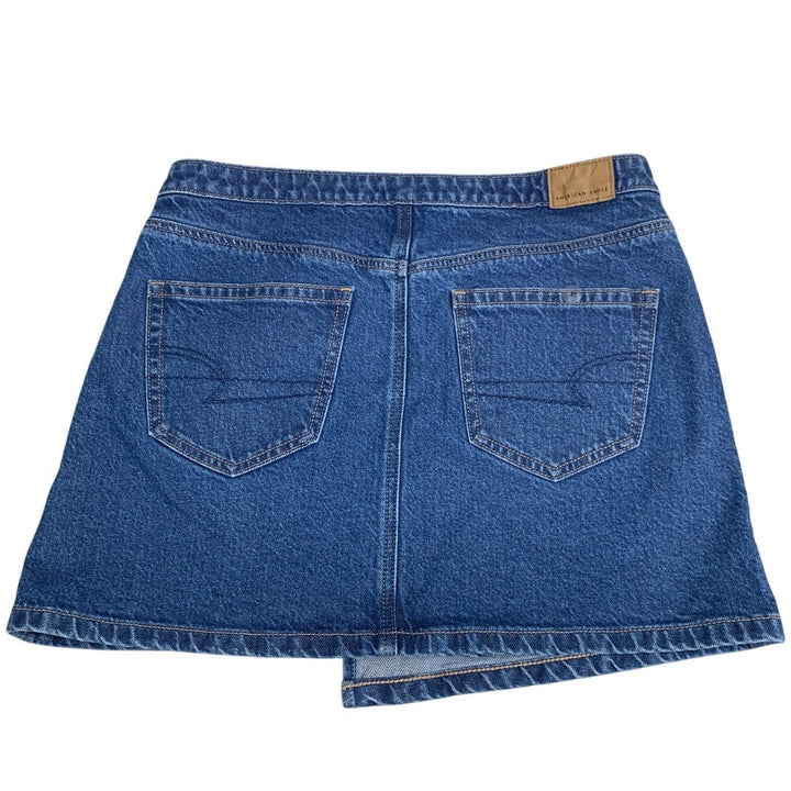 New American Eagle Womens Size 8 Asymmetrical Stretch Denim Blue Jean Skirt