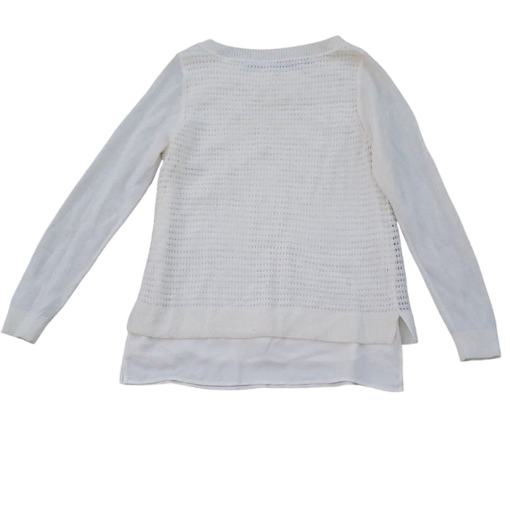 The Limited Womens Small Cream Long Sleeve Crew Neck Lined Knit Sweater