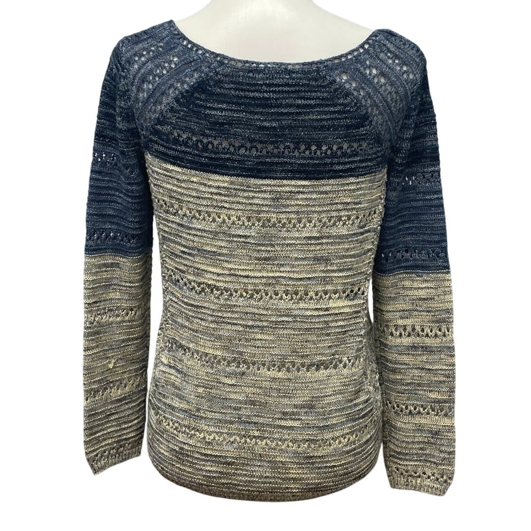 INC Womens Large Long Sleeve Loose Knit Acrylic Blend Crew Neck Pullover Sweater