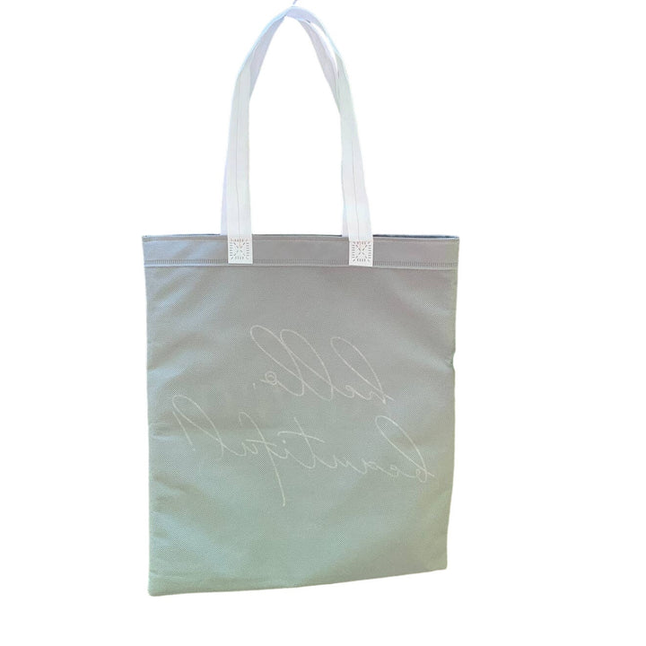 Upcycled Hand Printed Summer Flower Peony Aster Eucalyptus Floral Tote Bag