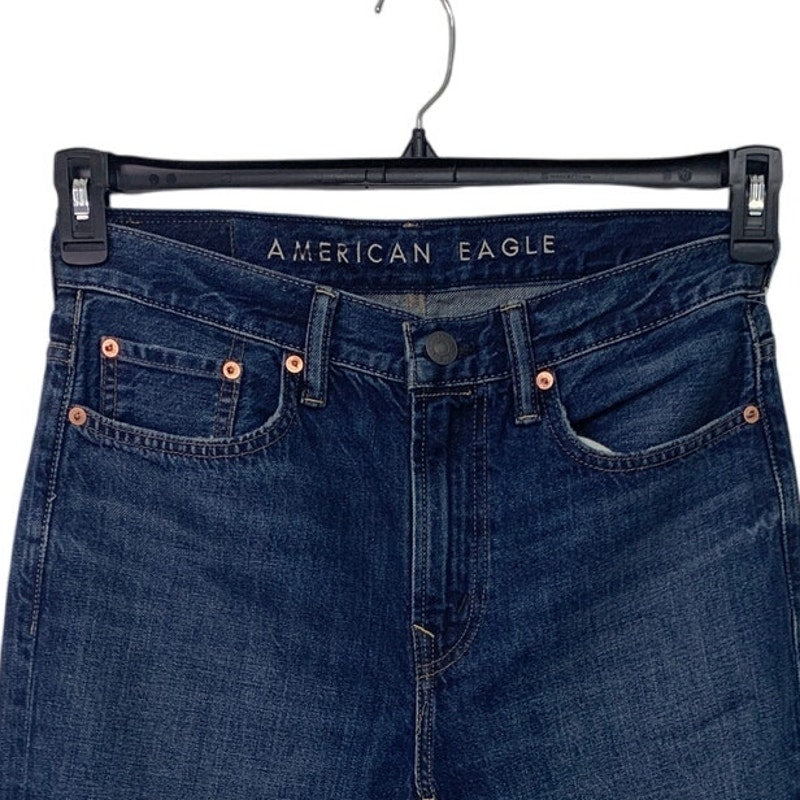 New American Eagle Womens Size 10 Cotton Blend Athletic Loose Denim Blue Jeans